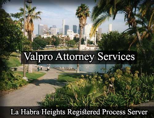 Registered Process Server La Habra Heights California